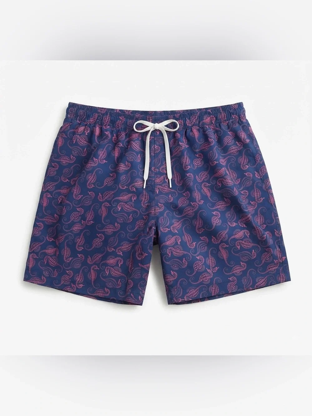 Chubbies Swim Trunks Mens Large Blue Pink Seahorse Print 7” Inseam Board Shorts